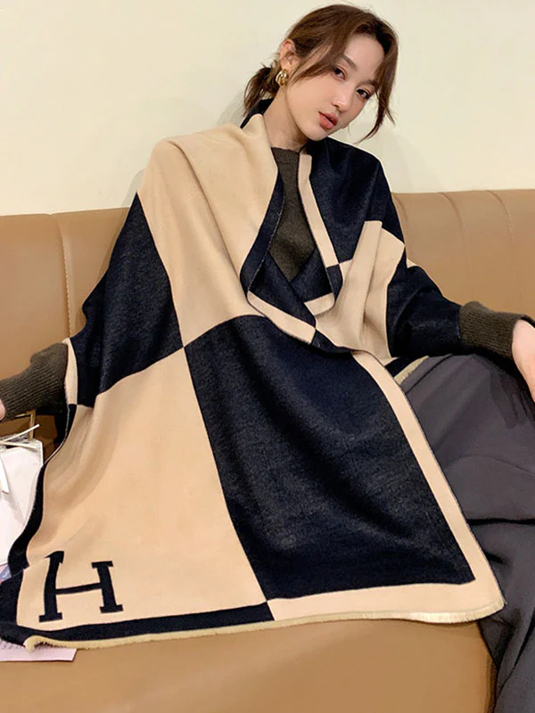 Original Warm Letter Print Shawl&Scarf - Image 21