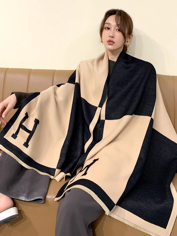Original Warm Letter Print Shawl&Scarf - Image 22