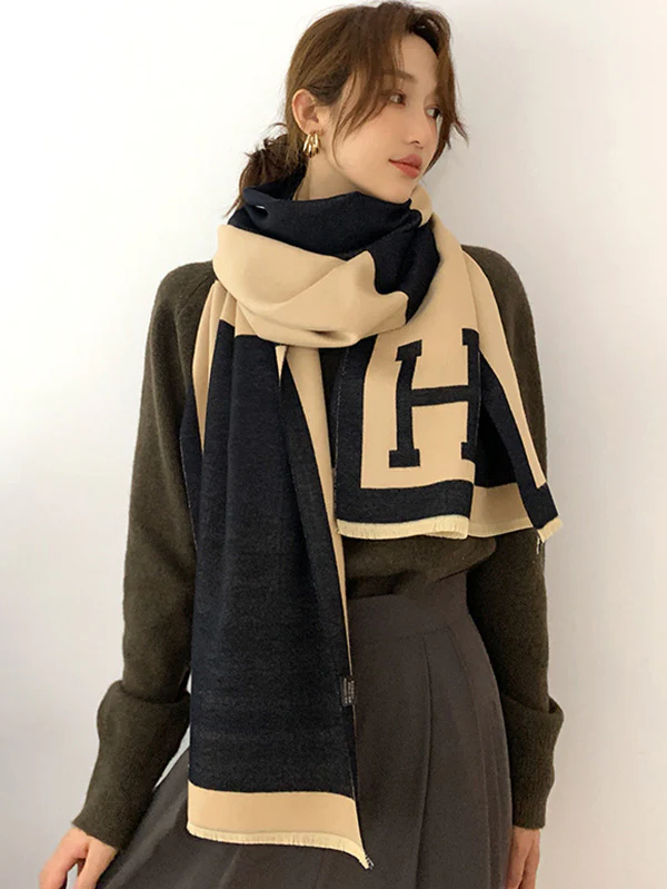 Original Warm Letter Print Shawl&Scarf - Image 23