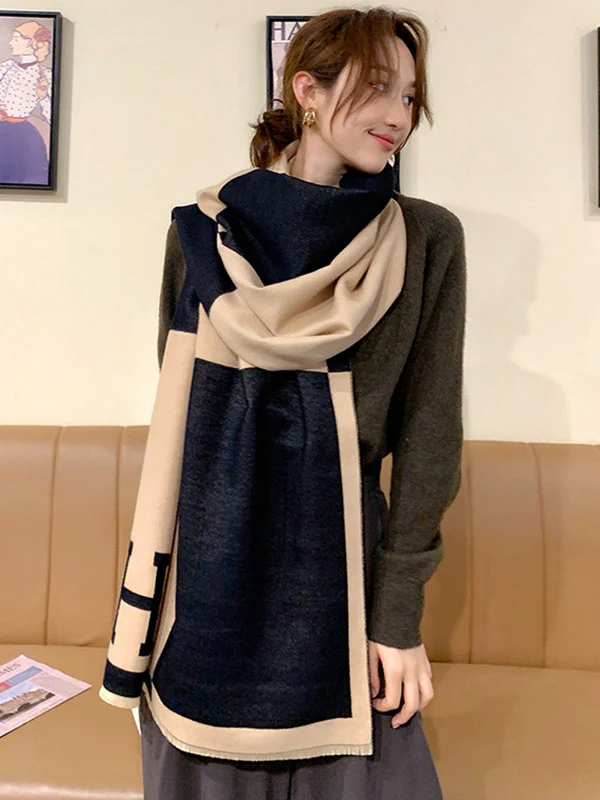 Original Warm Letter Print Shawl&Scarf - Image 24
