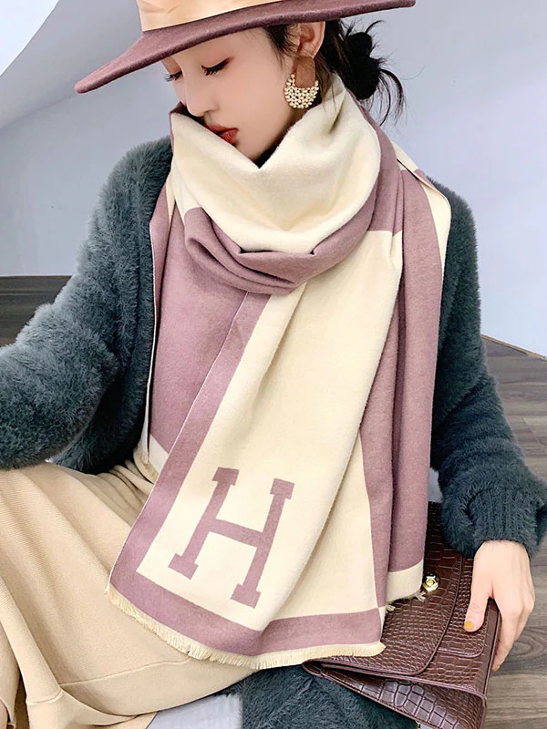 Original Warm Letter Print Shawl&Scarf - Image 26
