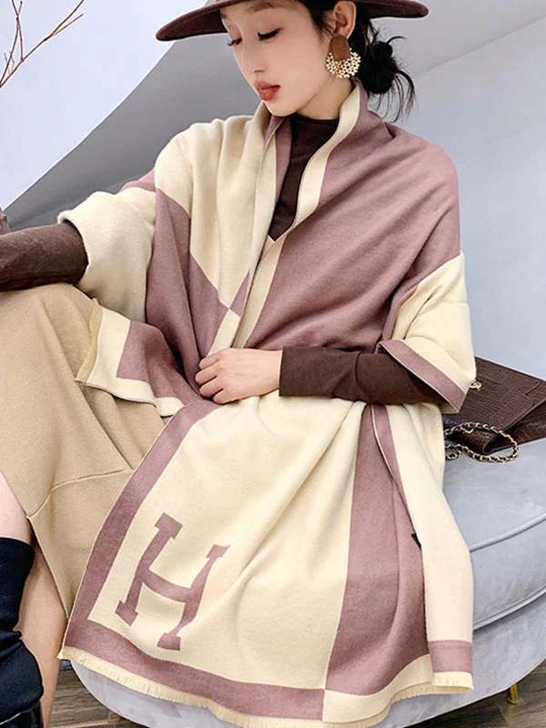 Original Warm Letter Print Shawl&Scarf - Image 27