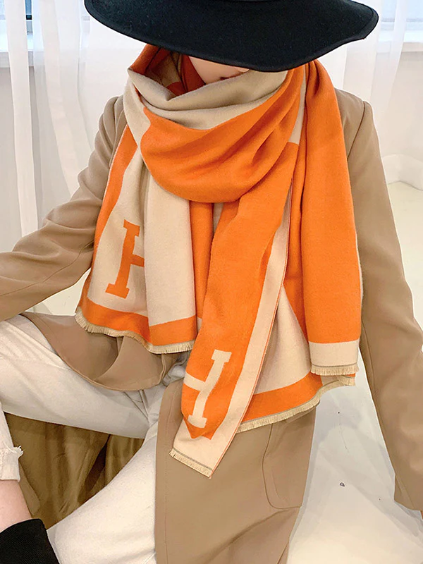Original Warm Letter Print Shawl&Scarf - Image 3