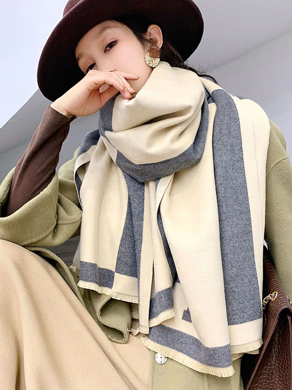 Original Warm Letter Print Shawl&Scarf - Image 4