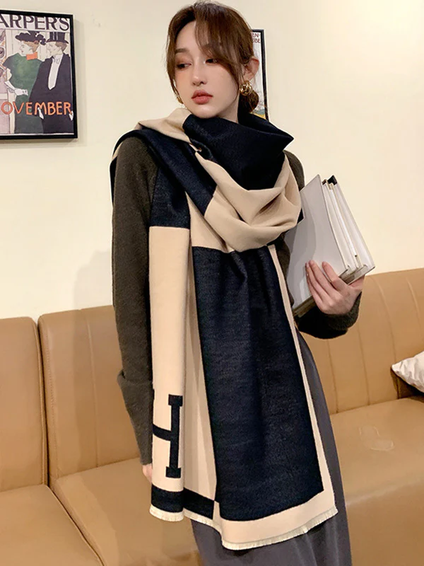 Original Warm Letter Print Shawl&Scarf - Image 5