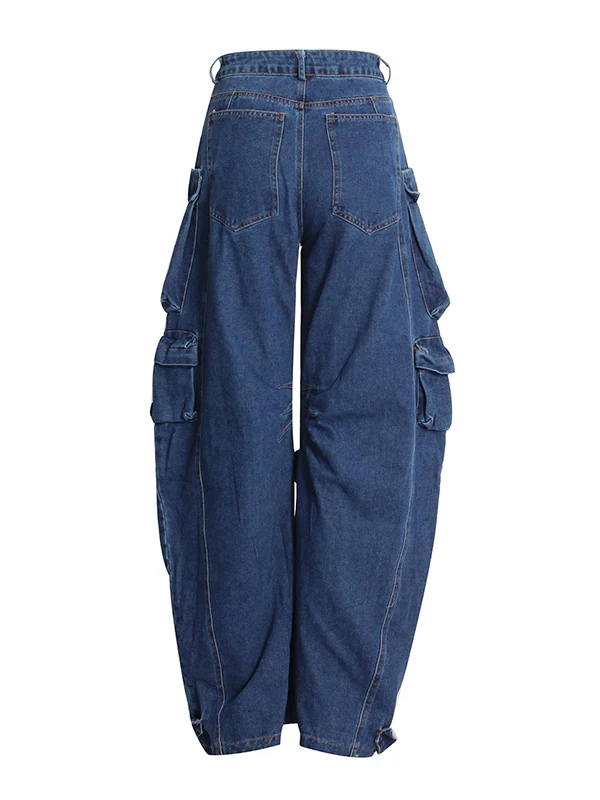 Original Wide Leg Loose Split-Joint With Big Pockets Jean Pants Bottoms - Image 6