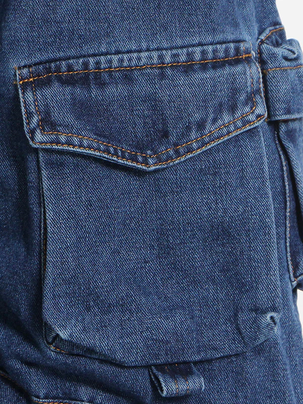 Original Wide Leg Loose Split-Joint With Big Pockets Jean Pants Bottoms - Image 8