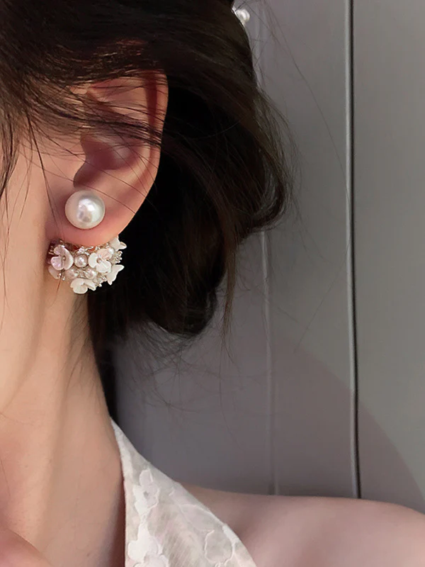 Original Zircon Beads Flower Earrings - Image 2