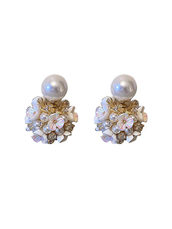 Original Zircon Beads Flower Earrings - Image 4