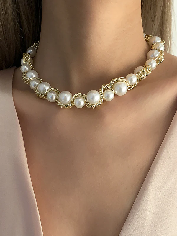 Pearl Geometric Necklaces Accessories - Image 2