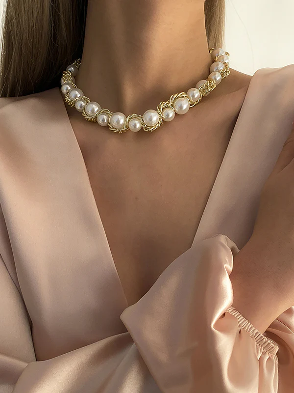 Pearl Geometric Necklaces Accessories - Image 3