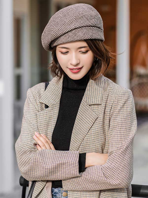 Personality Striped&Plaid Beret Hat - Image 11