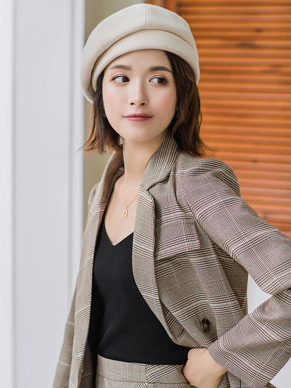 Personality Striped&Plaid Beret Hat - Image 15