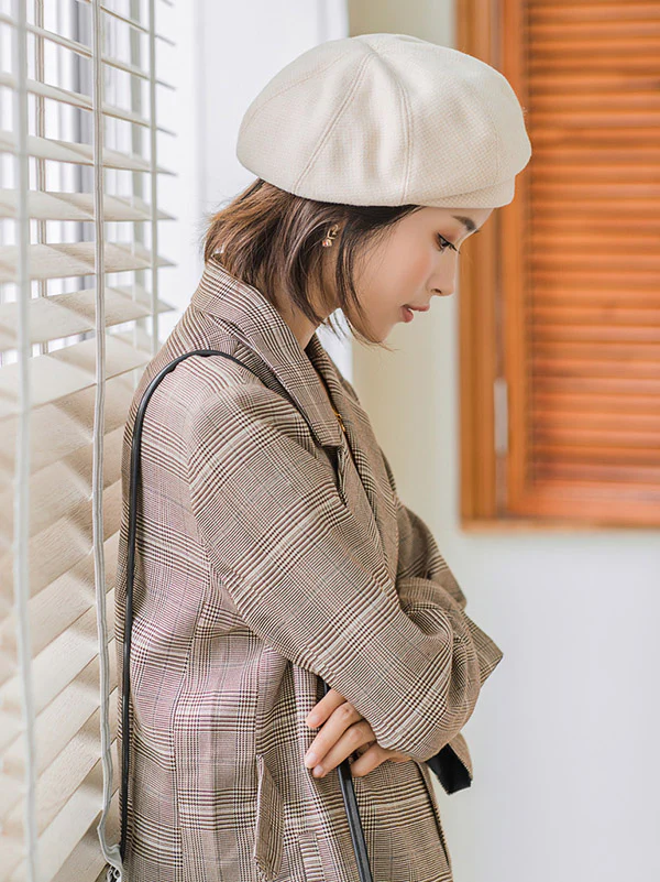 Personality Striped&Plaid Beret Hat - Image 17