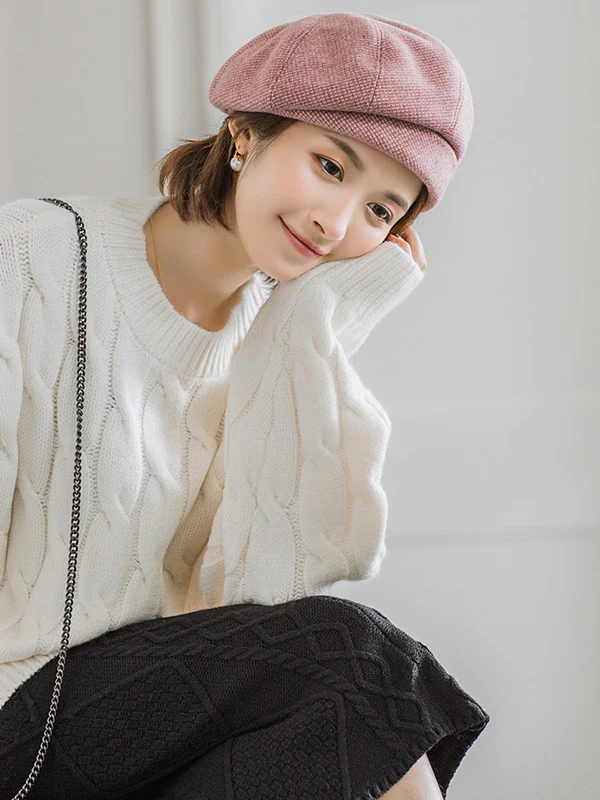 Personality Striped&Plaid Beret Hat - Image 4