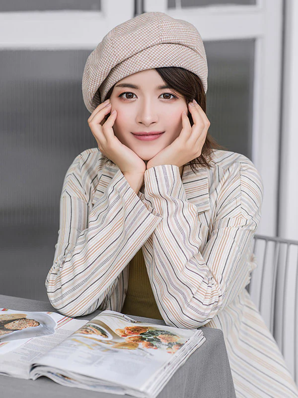 Personality Striped&Plaid Beret Hat - Image 5
