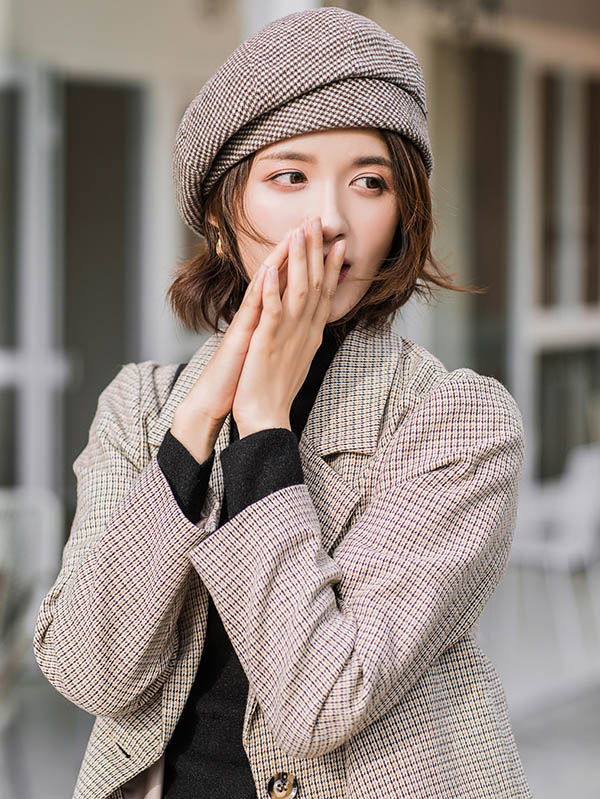 Personality Striped&Plaid Beret Hat - Image 7