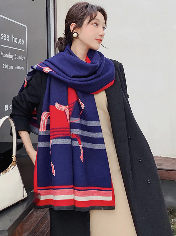 Personality Warm Cartoon Print Shawl&Scarf - Image 12