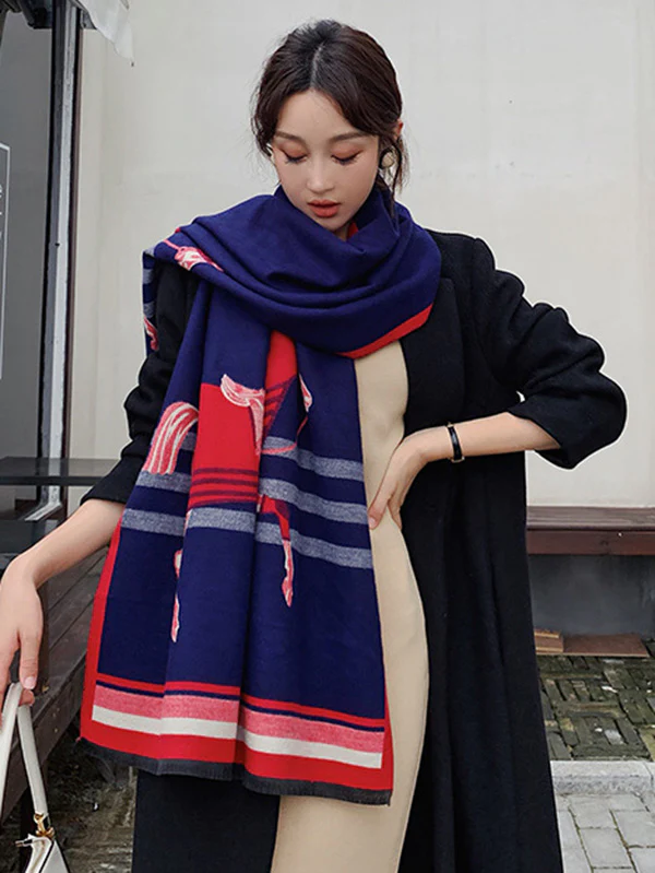 Personality Warm Cartoon Print Shawl&Scarf - Image 13