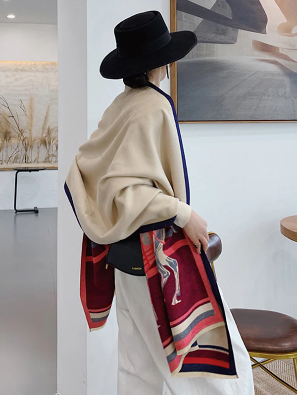 Personality Warm Cartoon Print Shawl&Scarf - Image 17