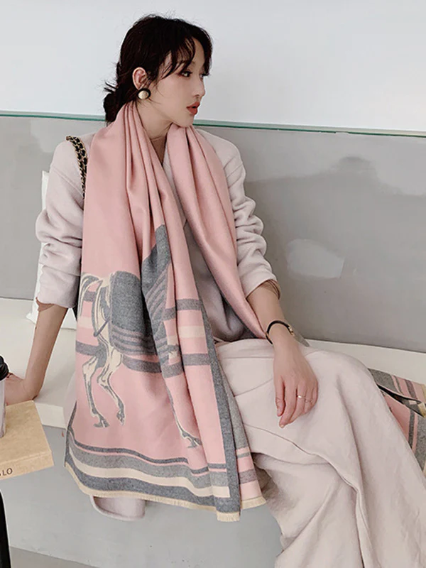 Personality Warm Cartoon Print Shawl&Scarf - Image 18