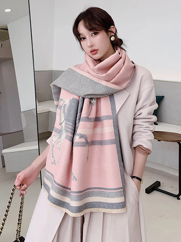 Personality Warm Cartoon Print Shawl&Scarf - Image 19