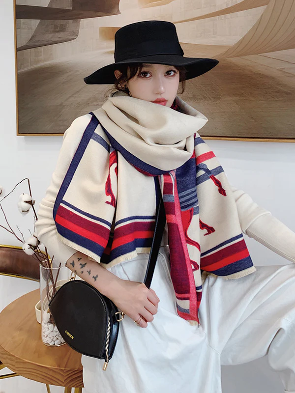 Personality Warm Cartoon Print Shawl&Scarf - Image 2