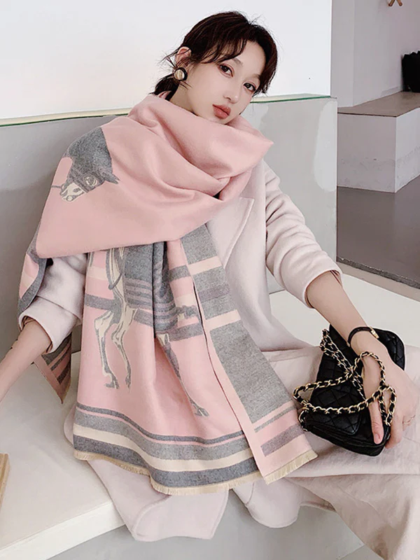 Personality Warm Cartoon Print Shawl&Scarf - Image 20