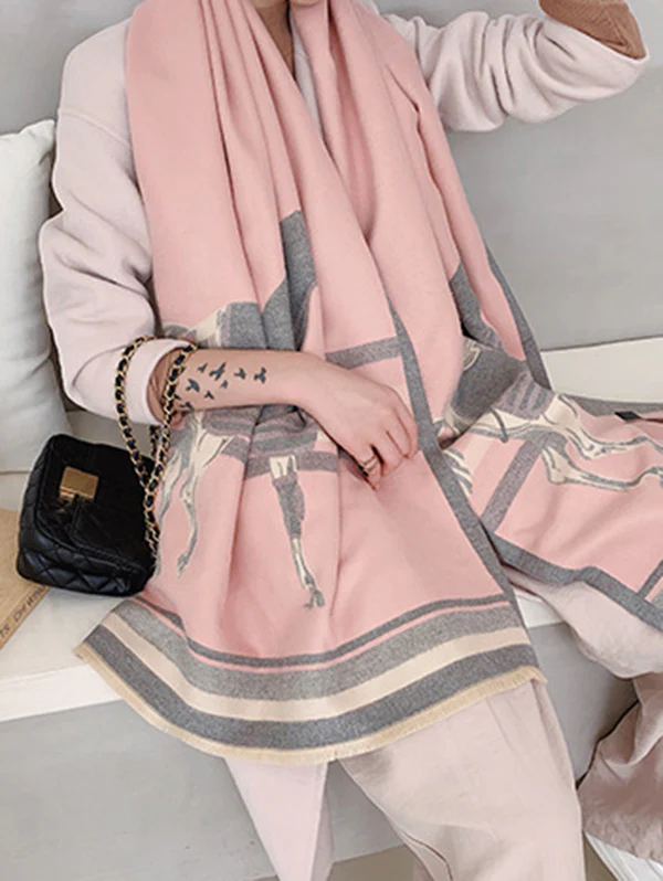 Personality Warm Cartoon Print Shawl&Scarf - Image 21
