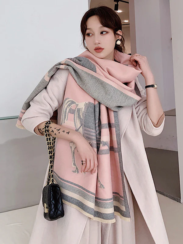Personality Warm Cartoon Print Shawl&Scarf - Image 3