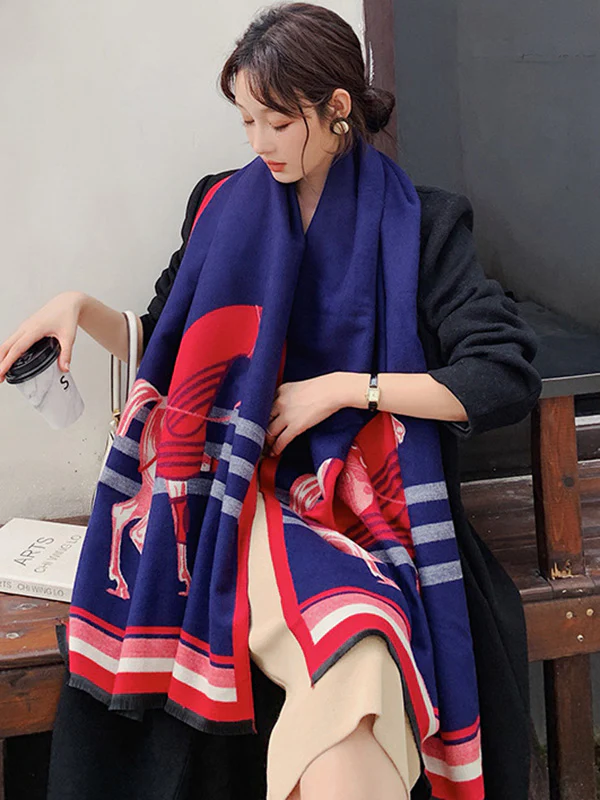 Personality Warm Cartoon Print Shawl&Scarf - Image 5