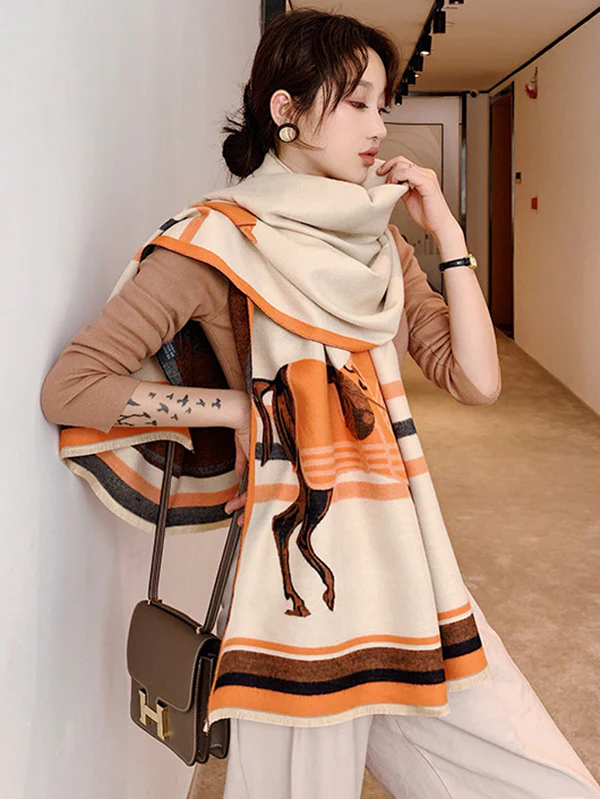 Personality Warm Cartoon Print Shawl&Scarf - Image 6