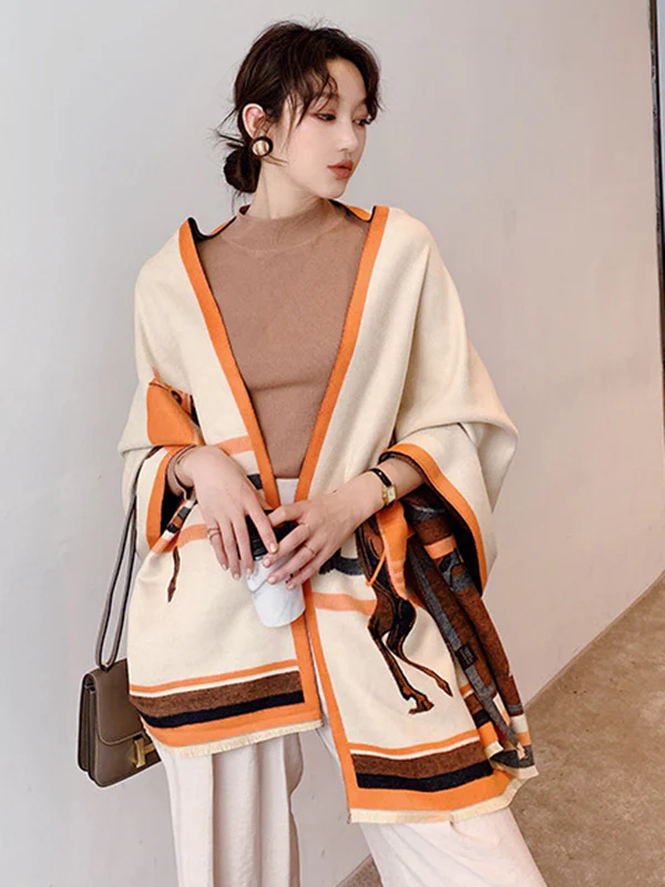 Personality Warm Cartoon Print Shawl&Scarf - Image 8