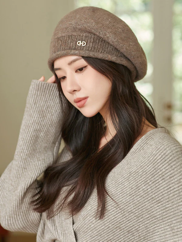 Pleated Beret Hat Knitted Hats - Image 9