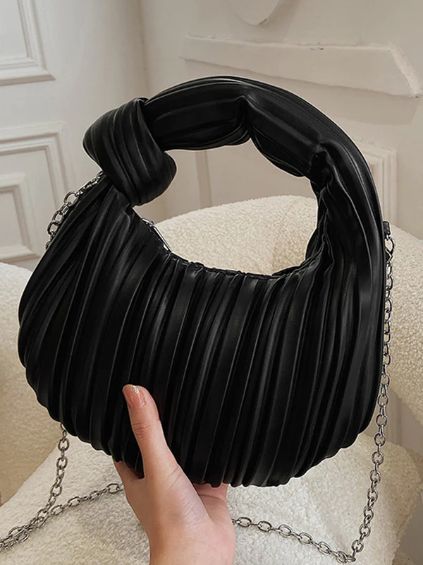 Pleated Split-Joint Zipper Bags Accessories Handbags Shoulder Bags - Image 12