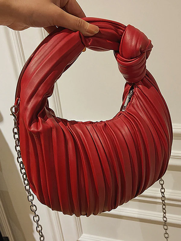 Pleated Split-Joint Zipper Bags Accessories Handbags Shoulder Bags - Image 13
