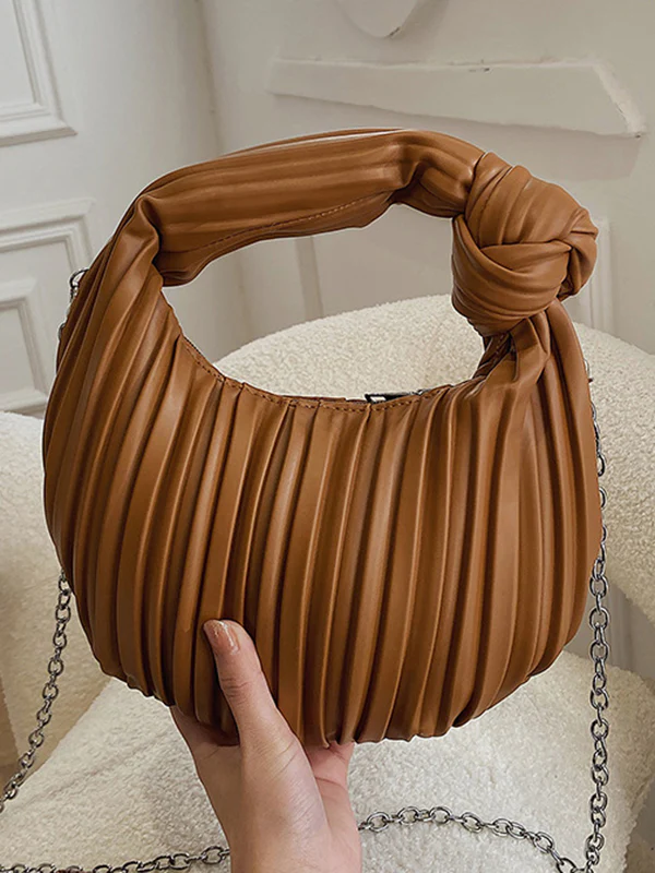 Pleated Split-Joint Zipper Bags Accessories Handbags Shoulder Bags - Image 14
