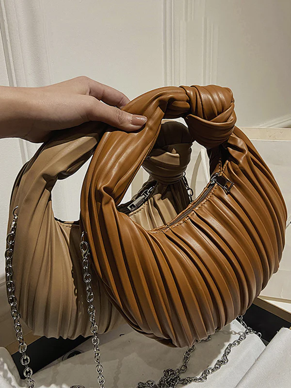 Pleated Split-Joint Zipper Bags Accessories Handbags Shoulder Bags - Image 17