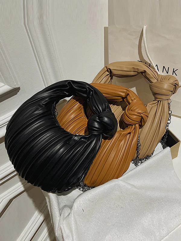 Pleated Split-Joint Zipper Bags Accessories Handbags Shoulder Bags - Image 18