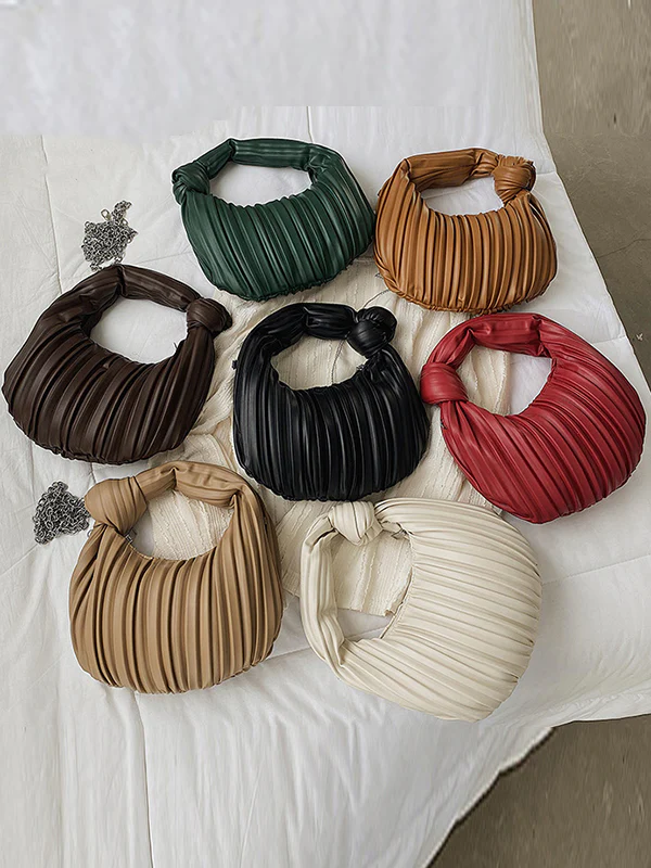 Pleated Split-Joint Zipper Bags Accessories Handbags Shoulder Bags - Image 19