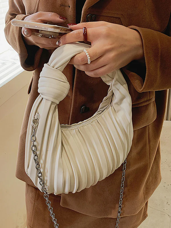 Pleated Split-Joint Zipper Bags Accessories Handbags Shoulder Bags - Image 2