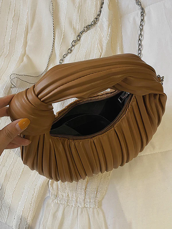 Pleated Split-Joint Zipper Bags Accessories Handbags Shoulder Bags - Image 20