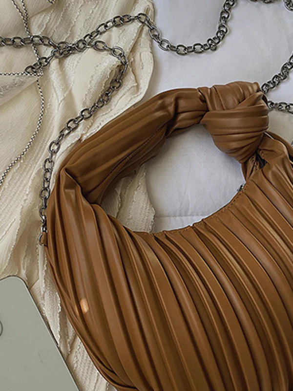 Pleated Split-Joint Zipper Bags Accessories Handbags Shoulder Bags - Image 21