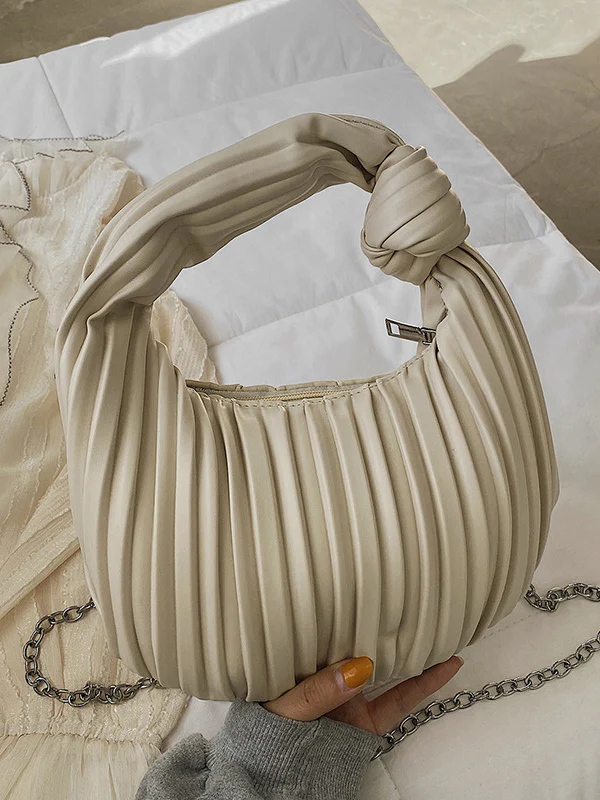 Pleated Split-Joint Zipper Bags Accessories Handbags Shoulder Bags - Image 3