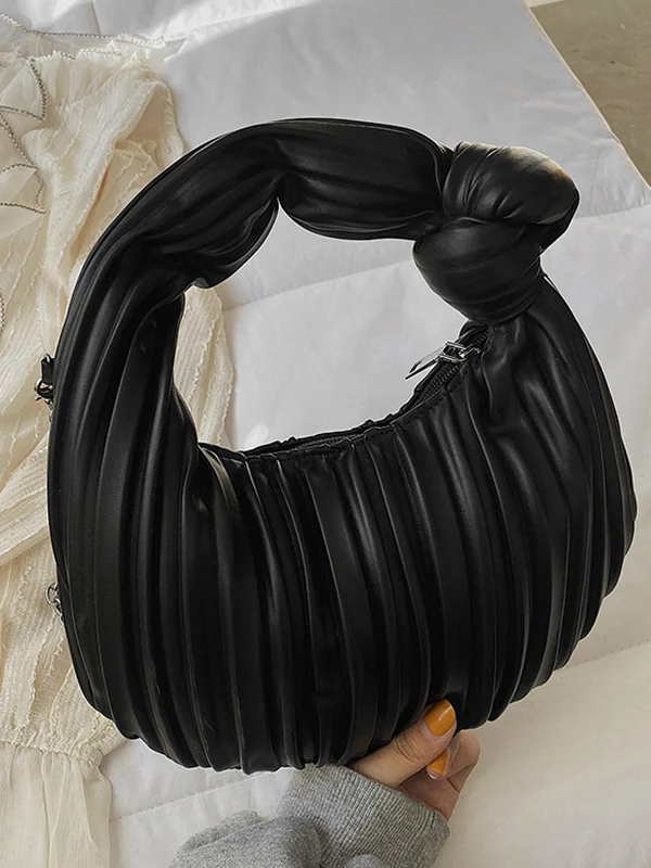 Pleated Split-Joint Zipper Bags Accessories Handbags Shoulder Bags - Image 8