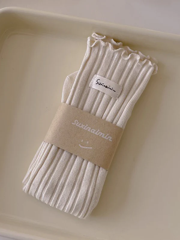Pleated Wood Ear Lace Socks - Image 12