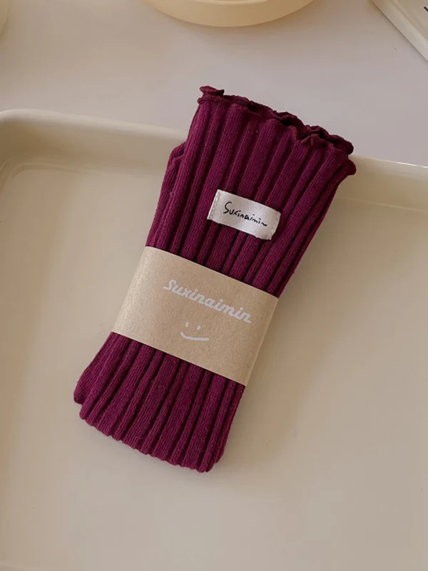 Pleated Wood Ear Lace Socks - Image 9