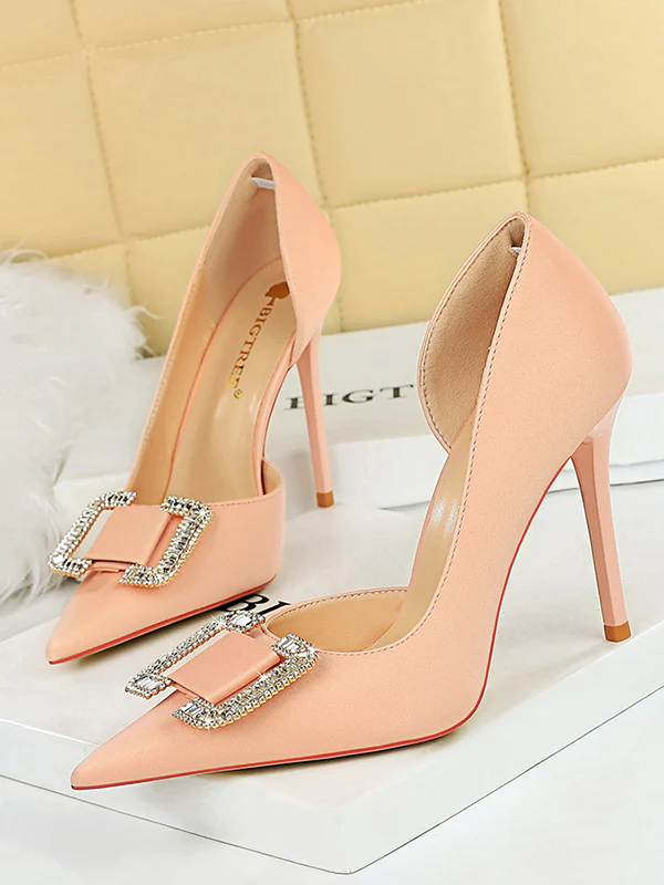 Pointed-Toe Shallow Cut Pumps Scarpin Salto - Image 10