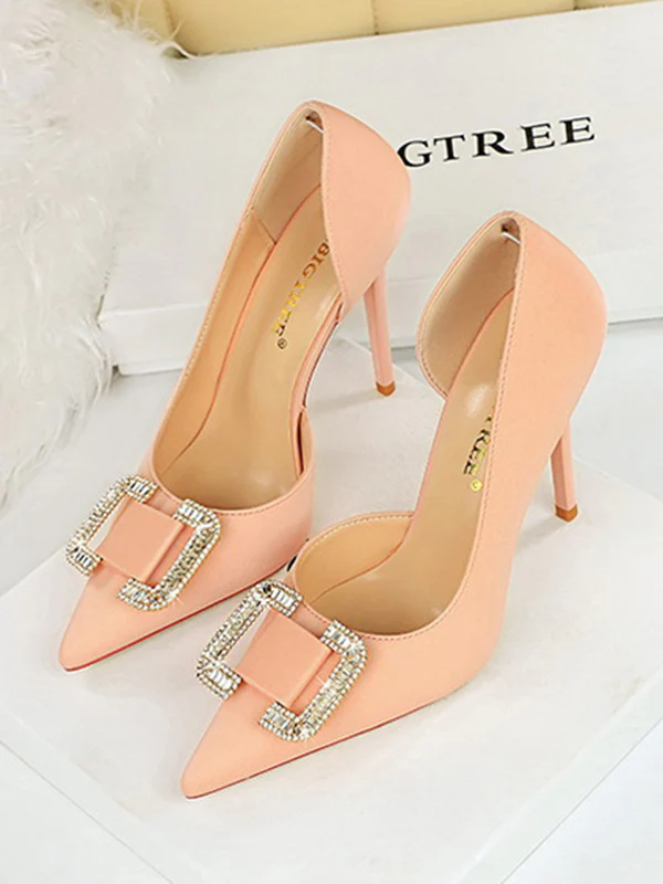 Pointed-Toe Shallow Cut Pumps Scarpin Salto - Image 11