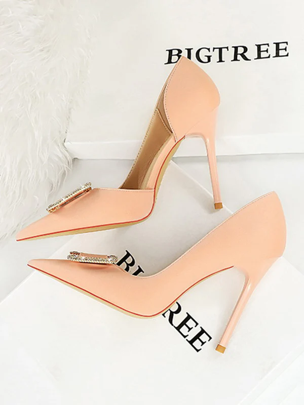Pointed-Toe Shallow Cut Pumps Scarpin Salto - Image 12